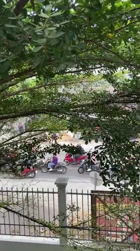Groups in purple shirts gather in Indonesian streets
