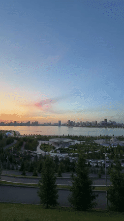 Evening photography session captures Kazan cityscape and lake views