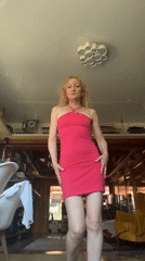 Lazy morning vibes: pink dress, a Sphynx cat, and casual self-shots