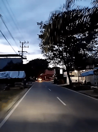 Evening street scenes captured in Lhokseumawe, Indonesia