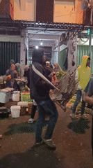 Evening trade at a lively street market in Salatiga