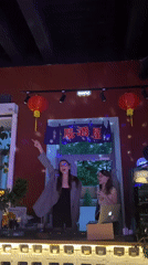 Women DJ at bar in Шебунино, Russia