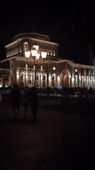 Yerevan streets and public spaces at dusk