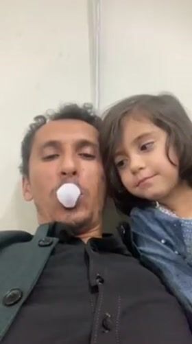 Father and daughter share playful selfie moment in Quetta