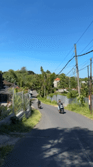 Morning traffic captured on Kuta Selatan road in Bali