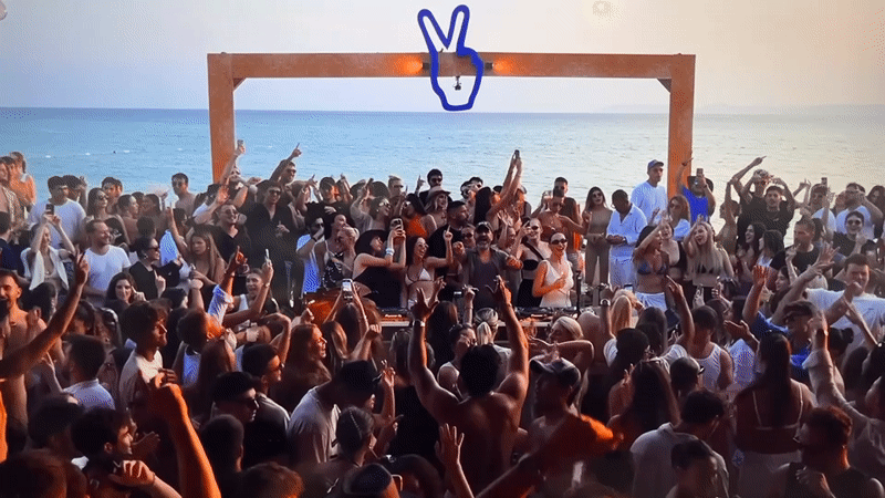 Sunset beach party vibes at a summer event near London