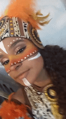 Carnival costume worn in Porlamar, Venezuela early morning