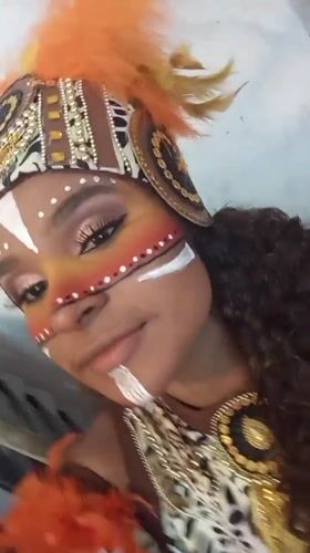 Carnival costume worn in Porlamar, Venezuela early morning