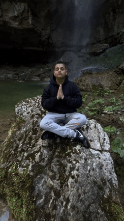 Visitors gather at Bulgarian waterfall for photos and sightseeing