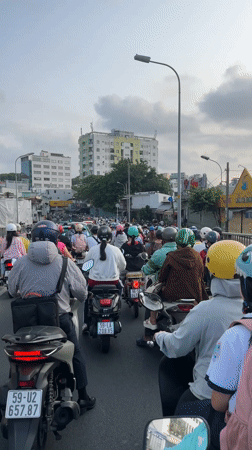 Scooter traffic jam observed in Ho Chi Minh City