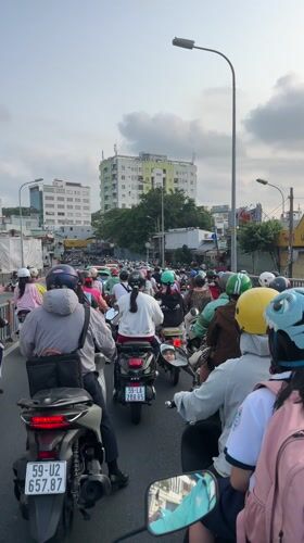 Scooter traffic jam observed in Ho Chi Minh City