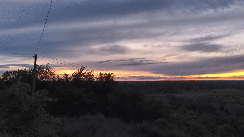 Rural twilight scenes captured across countryside during evening hours