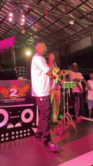 Live music performance draws dancing crowd in Obosi, Nigeria