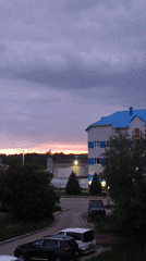 Twilight sunset observed in Chaikovsky, Russia