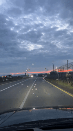 Rainy evening drive along the waterways of Chaikovsky, Russia