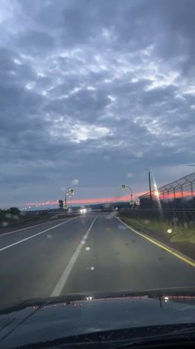 Rainy evening drive along the waterways of Chaikovsky, Russia