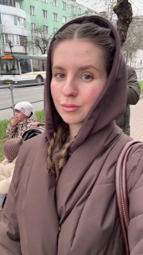 Family stroll captured on camera in Klin, Russia