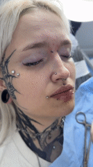 Facial piercing procedure documented in Saratov, Russia
