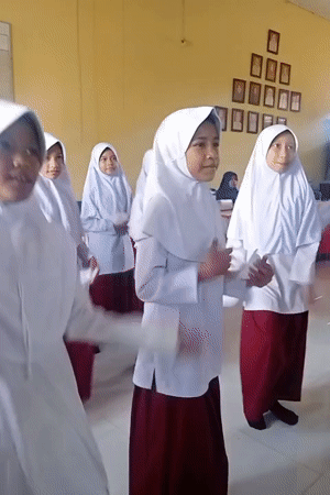 Daily school activities captured at Islamic school in Indonesia