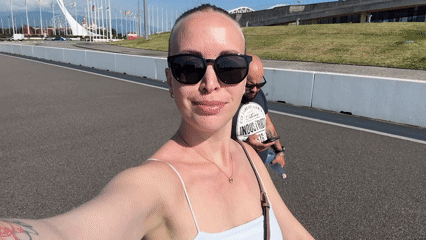 Woman documents sunny afternoon visit to Olympic Park in Sirius