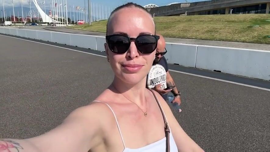 Woman documents sunny afternoon visit to Olympic Park in Sirius