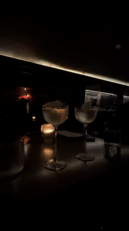 Late night cocktails observed at New York establishment
