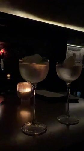 Late night cocktails observed at New York establishment