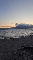 Dusk beach scene captured in Orikum, Albania