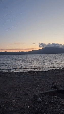 Dusk beach scene captured in Orikum, Albania
