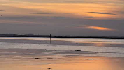 Twilight sunset captured at Great Yarmouth coastal waters