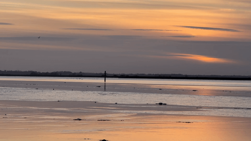 Twilight sunset captured at Great Yarmouth coastal waters