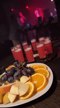 Daytime nightclub celebration with food, drinks, entertainment in Omsk