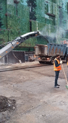 Road construction underway in Moscow with milling operations