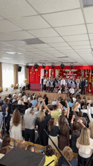 High school graduation ceremony held in Izhevsk, Russia