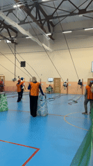 Sports competition held in gymnasium in Usolye, Russia