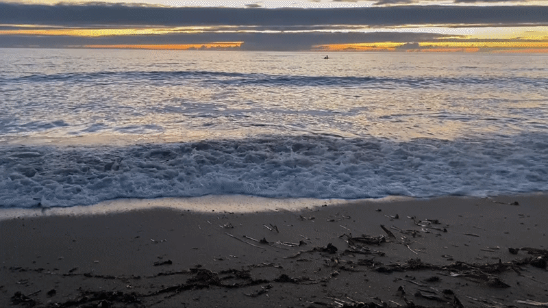 Quiet cloudy sunrise on the Matosinhos shoreline