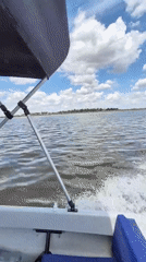 First-person boat ride on choppy waters near Astrakhan