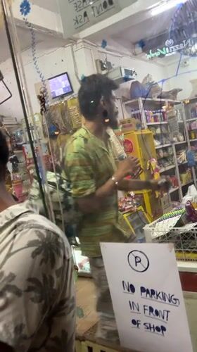 Nighttime general store scene observed in Arambol, India
