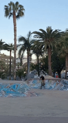 Teens gather at graffiti-covered skate park with BMX bikes
