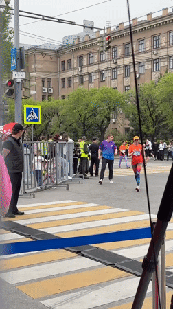 Post-marathon celebration features dance performance in Khabarovsk public square
