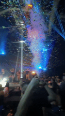 Nightclub performance with dancers draws crowds in Burgas, Bulgaria