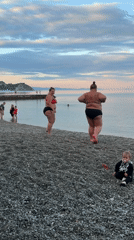 Beachgoers enjoy summer afternoon at Partenit, Ukraine seaside