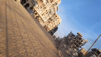Damaged buildings documented in Khan Yunis, Palestinian Territory