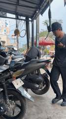 Two men spotted on West Jakarta street scene