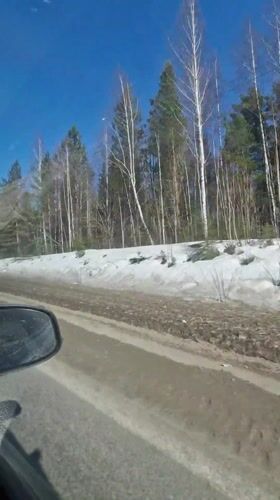 Driver records muddy, snow-covered road conditions in Chaykovsky