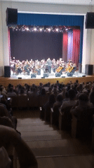 Orchestra performs for audience in Votkinsk concert hall