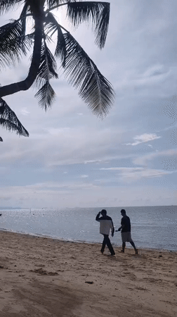 Morning beach life captured in Baan Tai, Thailand