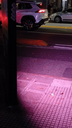 Nighttime street documentation captures Buenos Aires urban scenes