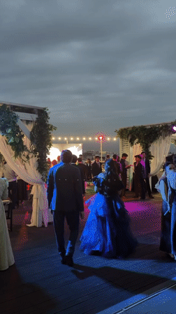 Formal evening celebration unfolds across Almaty rooftop and ballroom
