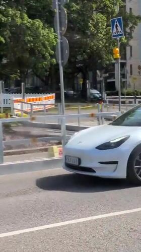 Vehicles navigate construction zone in Vantaa, Finland